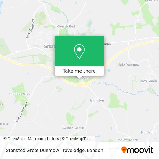 Stansted Great Dunmow Travelodge map