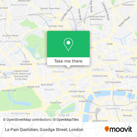 Le Pain Quotidien, Goodge Street map