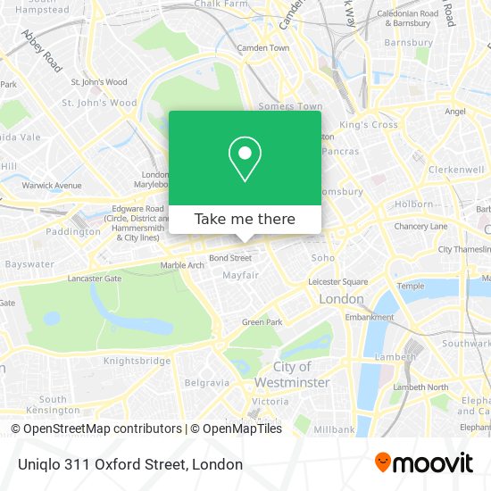 How to get to Uniqlo 311 Oxford Street in Mayfair by Bus Train or Tube