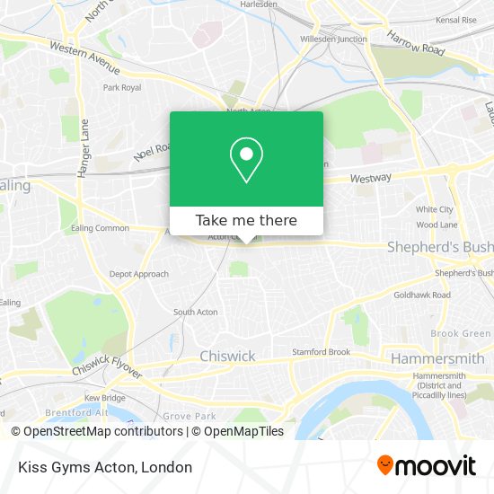 Kiss Gyms Acton map