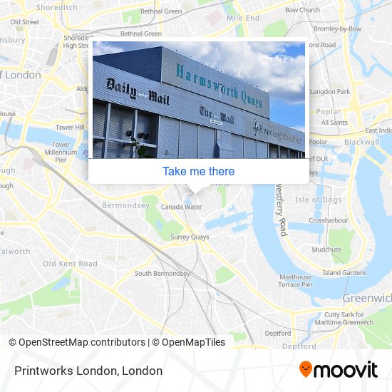 Printworks London map