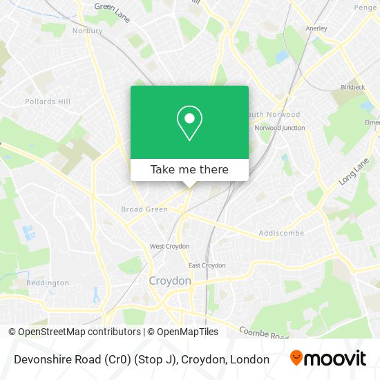 Devonshire Road (Cr0) (Stop J), Croydon map