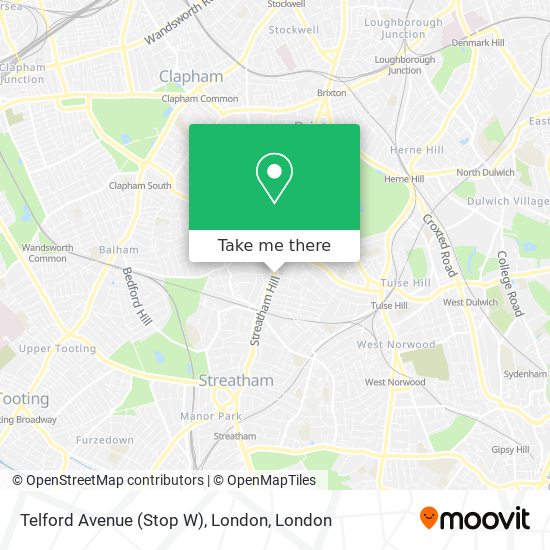 Telford Avenue (Stop W), London map