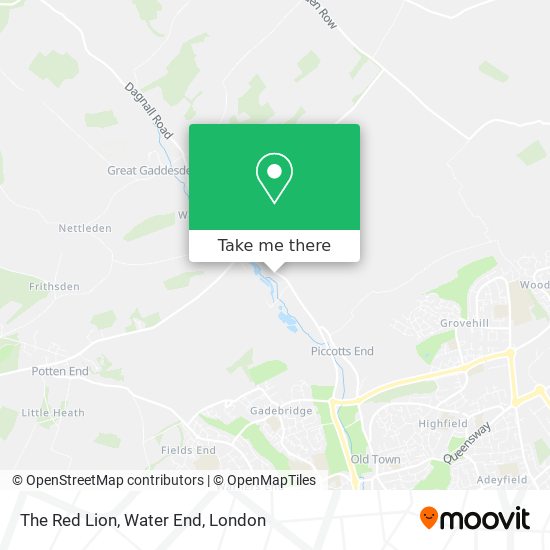 The Red Lion, Water End map