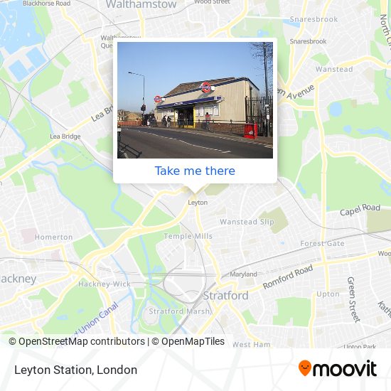 Leyton Station map