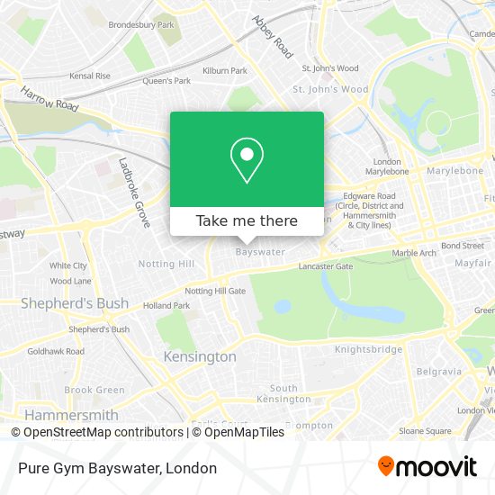 Pure Gym Bayswater map