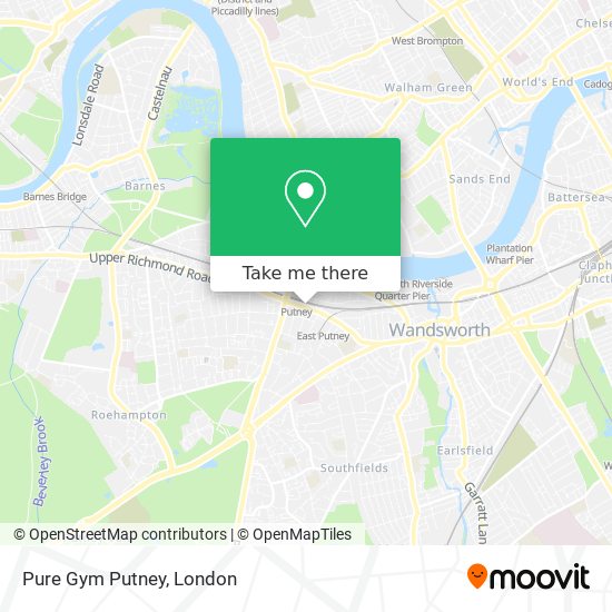 Pure Gym Putney map