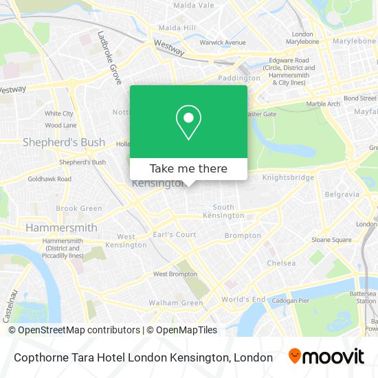 How to get to Copthorne Tara Hotel London Kensington by bus, Tube or train?