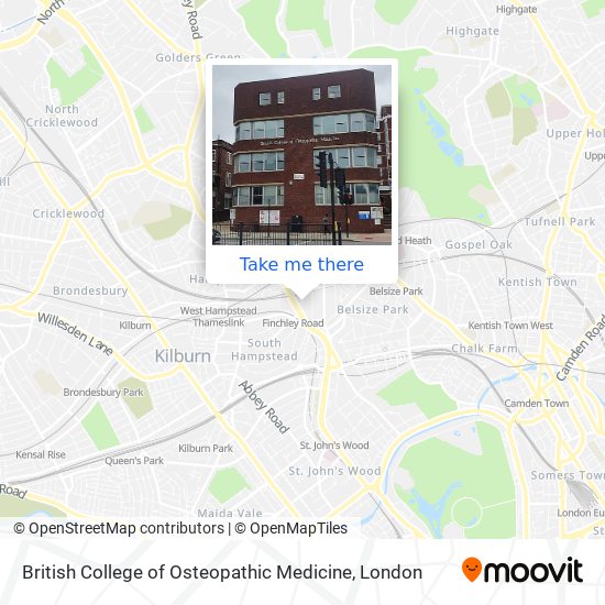 British College of Osteopathic Medicine map