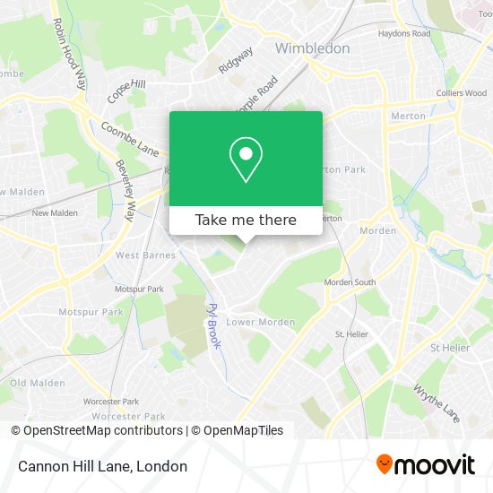 Cannon Hill Lane map