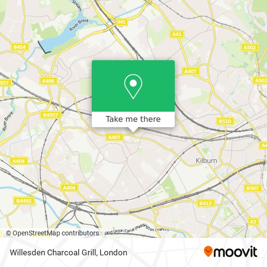 Willesden Charcoal Grill map