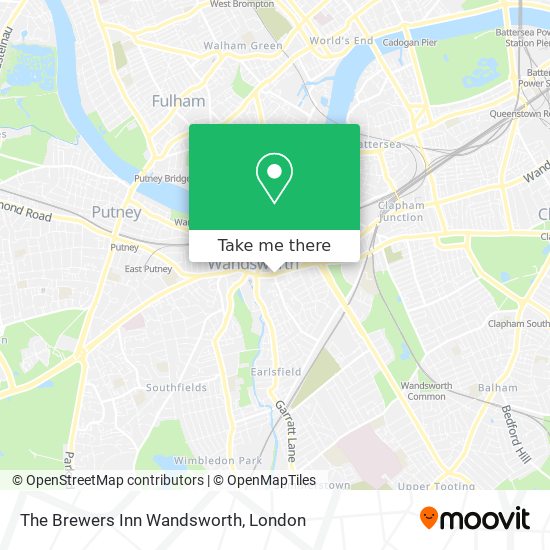 The Brewers Inn Wandsworth map