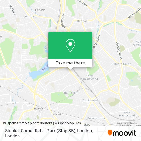 Staples Corner Retail Park (Stop SB), London map