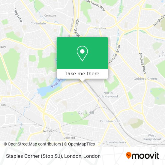 Staples Corner (Stop SJ), London map