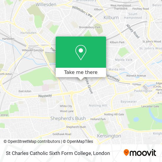 St Charles Catholic Sixth Form College map