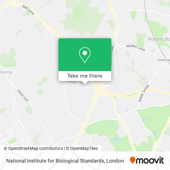 National Institute for Biological Standards map