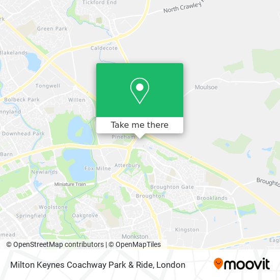 Milton Keynes Coachway Park & Ride map