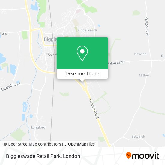 Biggleswade Retail Park map