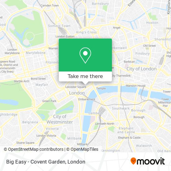 Big Easy - Covent Garden map