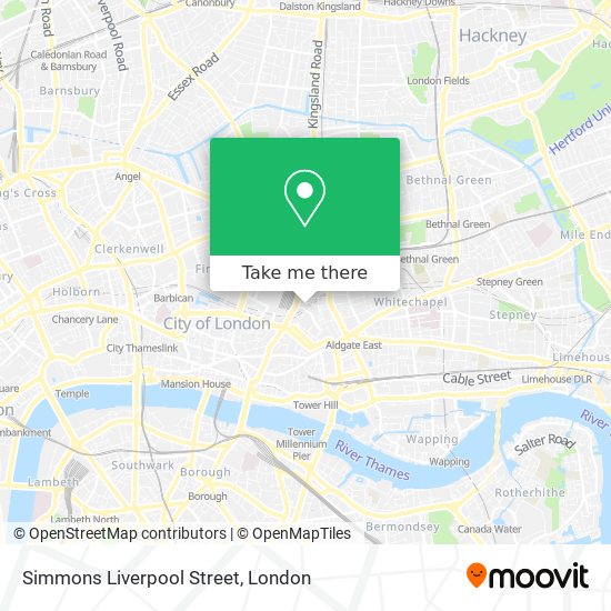 Simmons Liverpool Street map