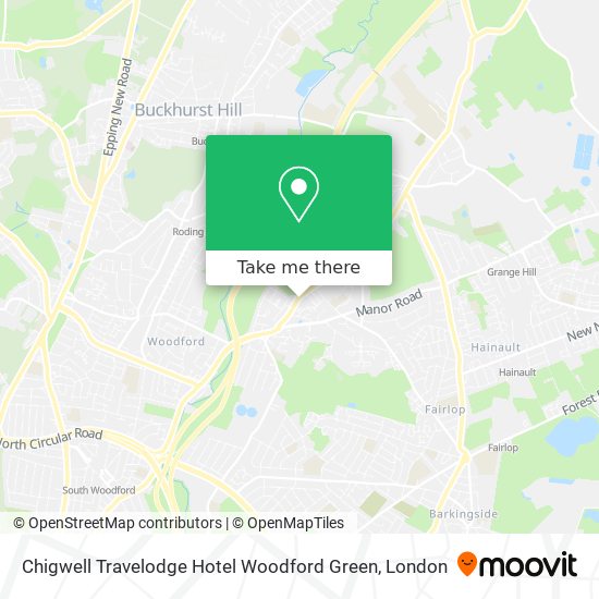 Chigwell Travelodge Hotel Woodford Green map
