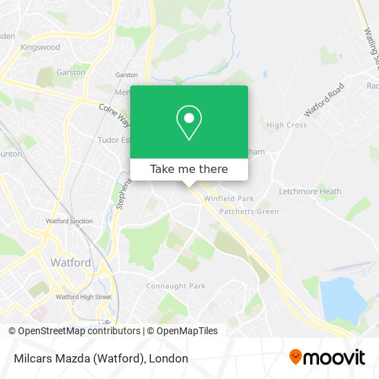 Milcars Mazda (Watford) map
