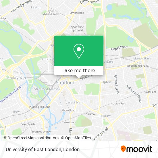 University of East London map