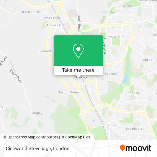 Cineworld Stevenage map