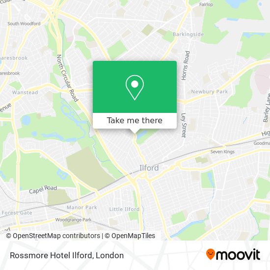 Rossmore Hotel Ilford map