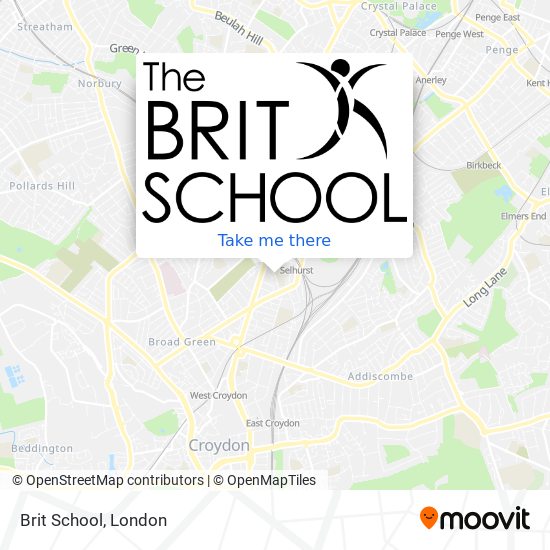 Brit School map