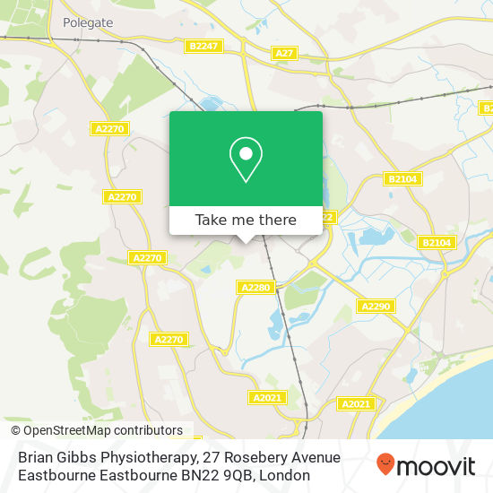 Brian Gibbs Physiotherapy, 27 Rosebery Avenue Eastbourne Eastbourne BN22 9QB map