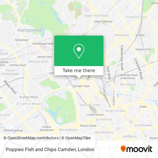 Poppies Fish and Chips Camden map