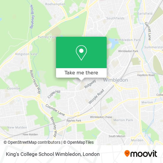 King's College School Wimbledon map