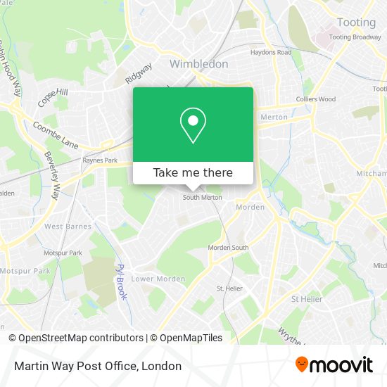 Martin Way Post Office map