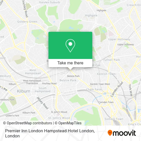 Premier Inn London Hampstead Hotel London map