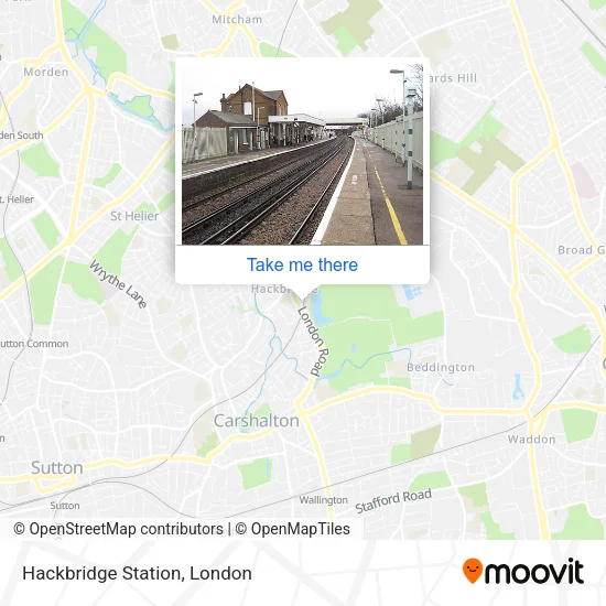 Hackbridge Station map