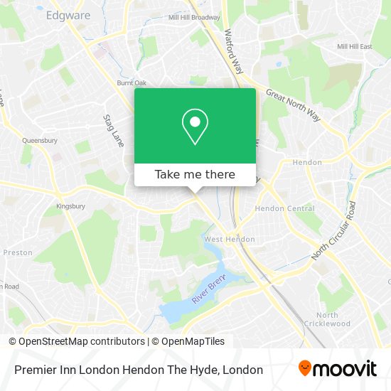 How to get to Premier Inn London Hendon The Hyde by Bus Tube or