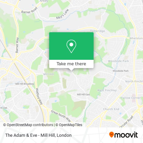The Adam & Eve - Mill Hill map