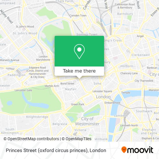 Princes Street (oxford circus princes) map