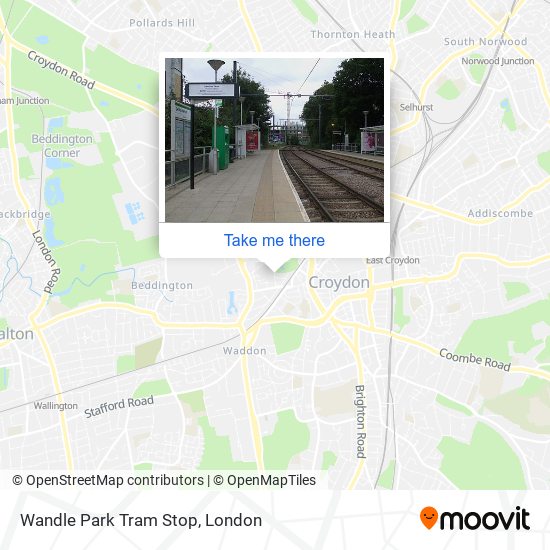 Wandle Park Tram Stop map