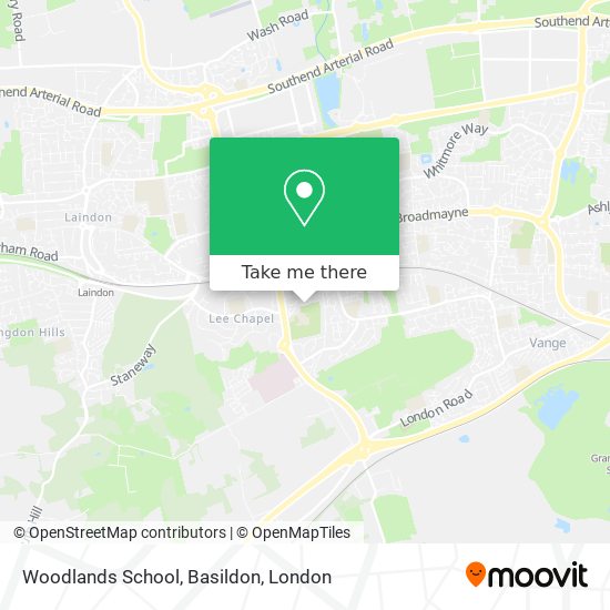 Woodlands School, Basildon map