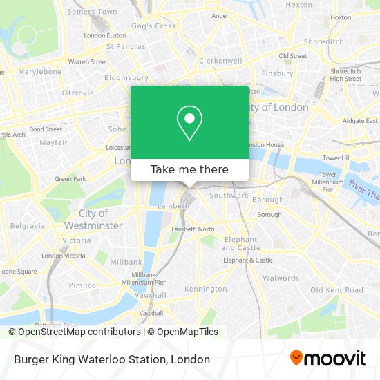 Burger King Waterloo Station map