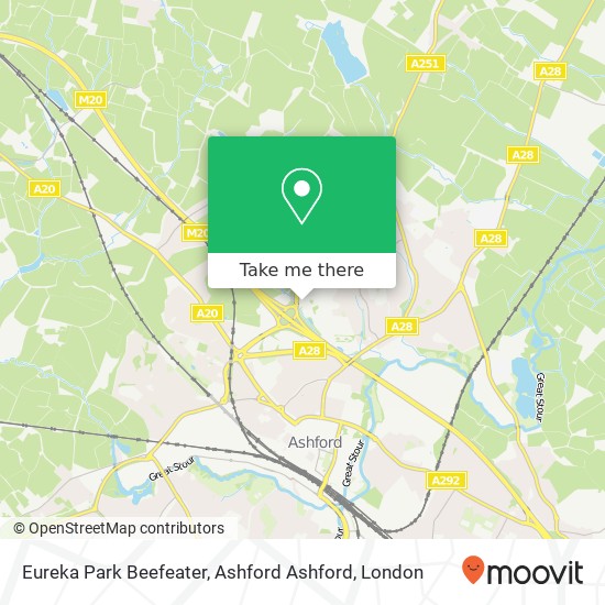 Eureka Park Beefeater, Ashford Ashford map