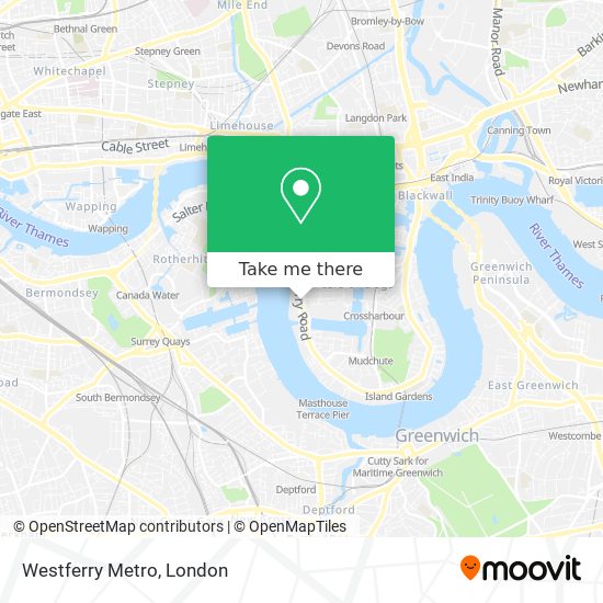 Westferry Metro map