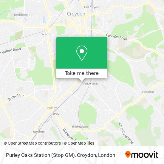 Purley Oaks Station (Stop GM), Croydon map