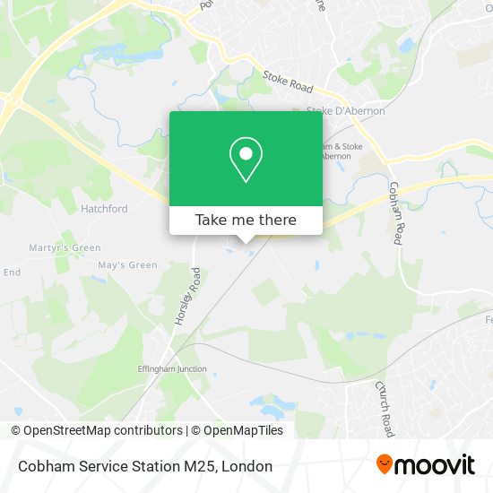 Cobham Service Station M25 map