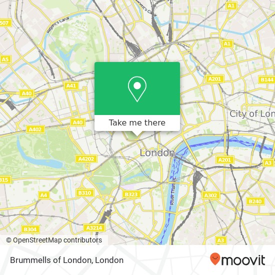 Brummells of London, Denman Street Soho London W1D 7 map