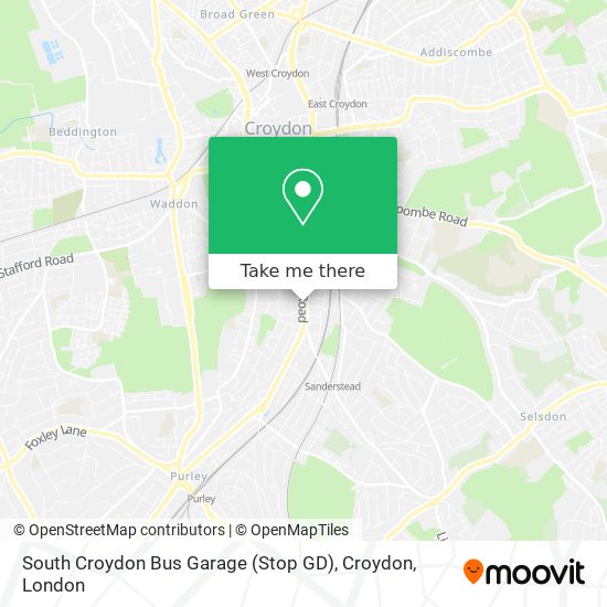 South Croydon Bus Garage (Stop GD), Croydon map