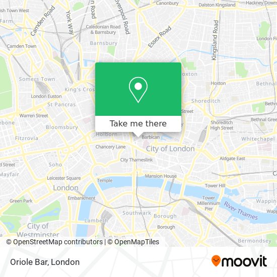 Oriole Bar map