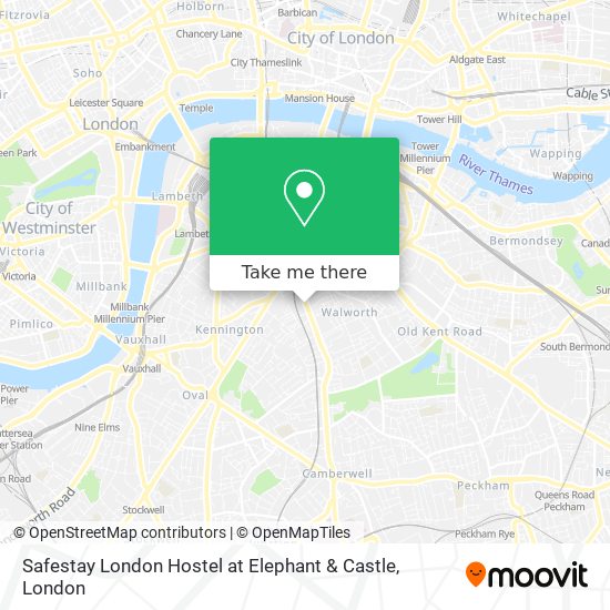 Safestay London Hostel at Elephant & Castle map